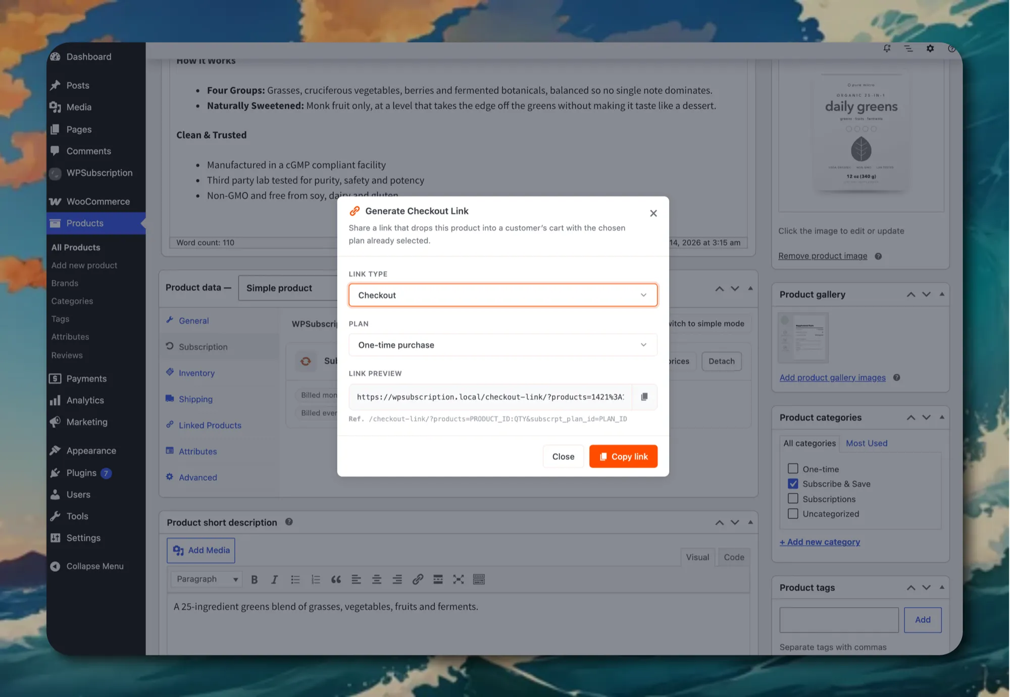 WPSubscription Direct Checkout Links