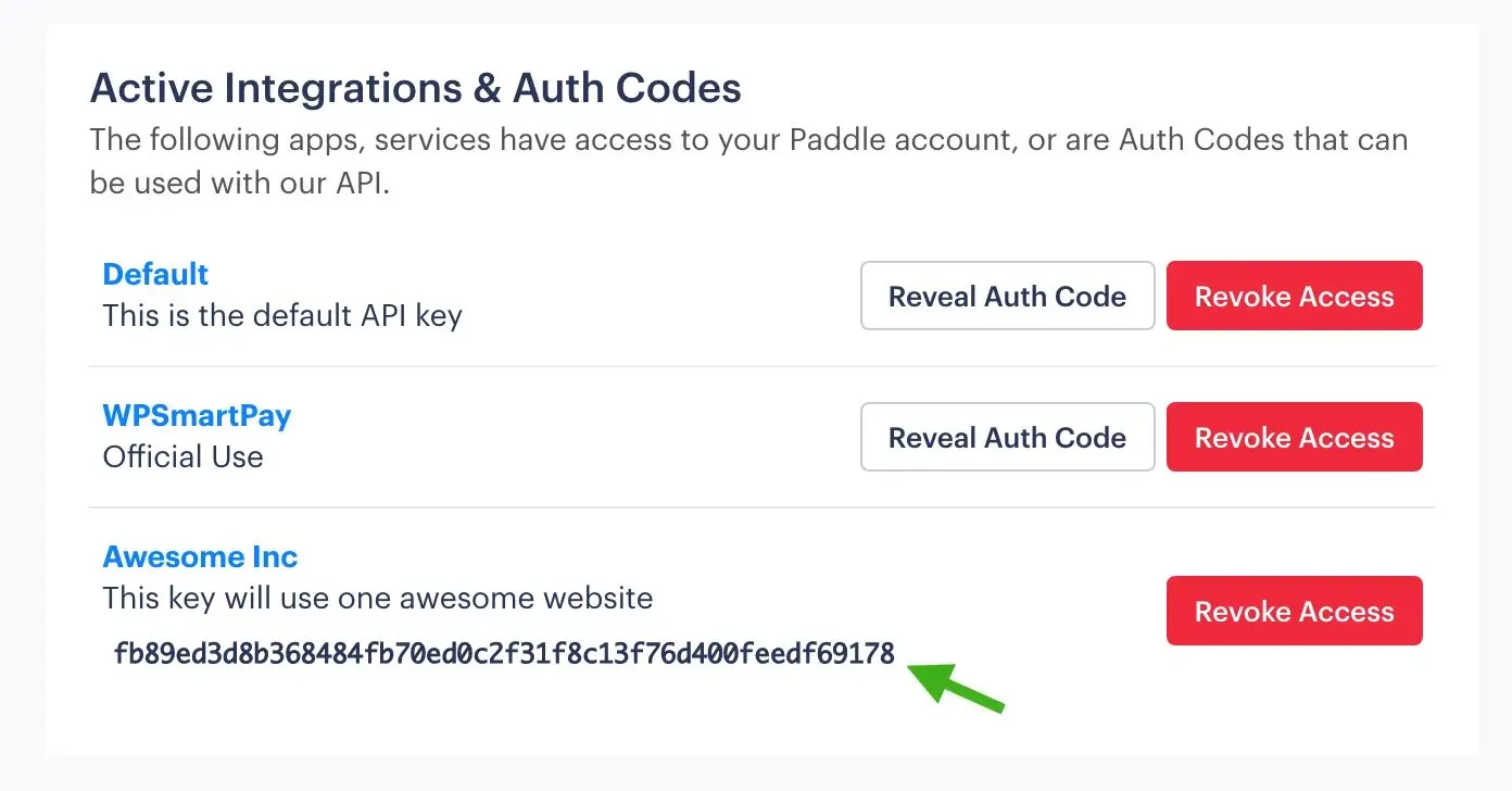 click the Reveal Auth Key