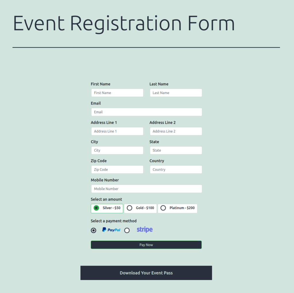 Event Registration Form 8