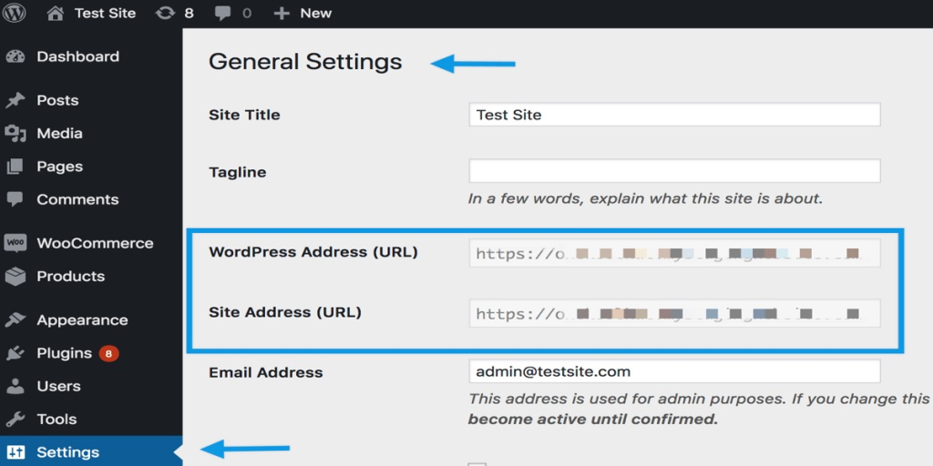 Configurações gerais de SSL