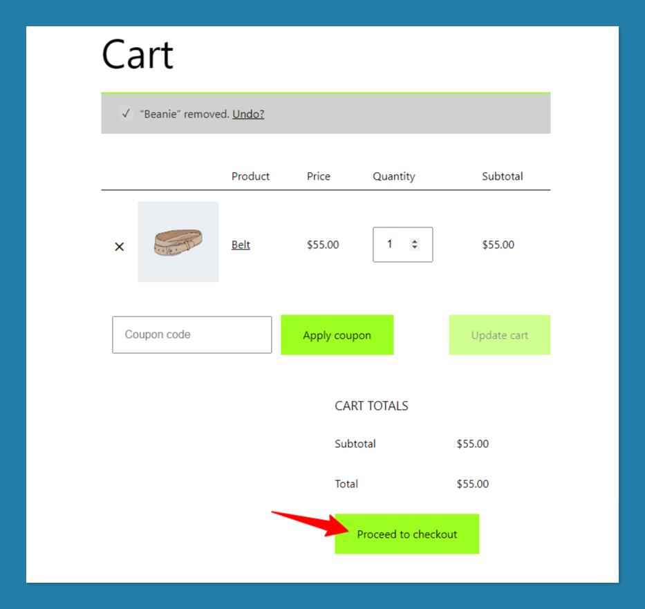 Visualizar o processo de checkout