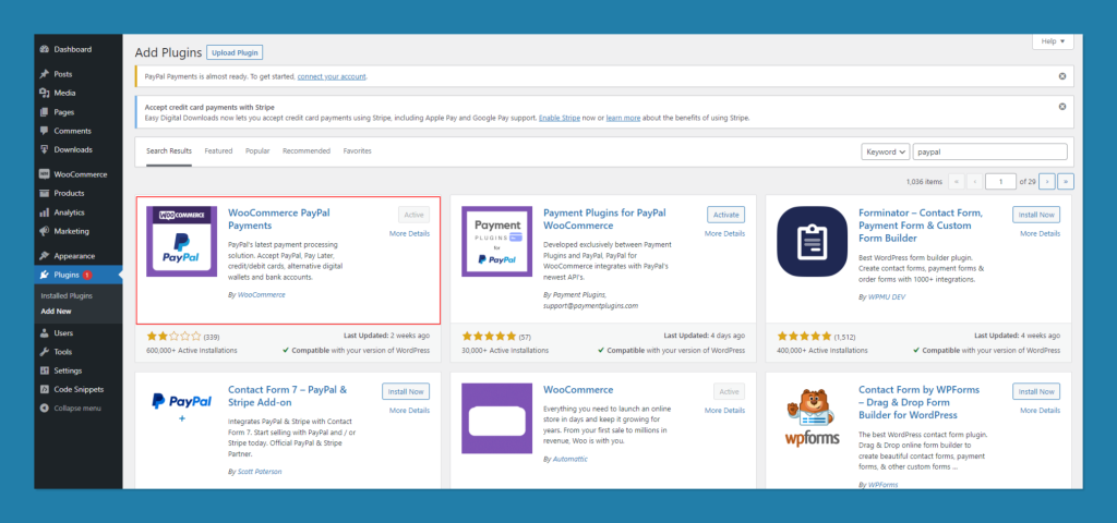 Plug-in de pagamentos do PayPal do WooCommerce